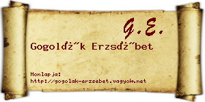 Gogolák Erzsébet névjegykártya